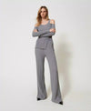 Twinset Maglia donna in filato Treeblend con spilla