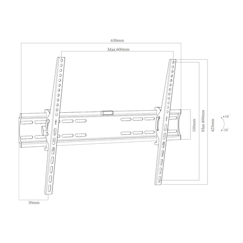 TECHMADE Staffa TV Da Muro MAX 40KG Da 32 a 70 Inclinabile BLACK