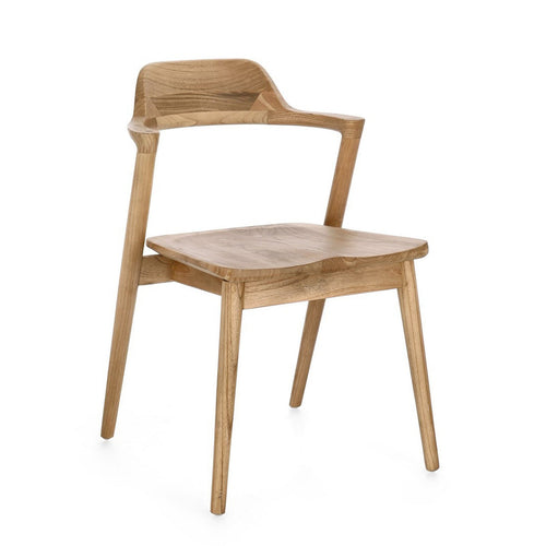 Sedia Amery in legno sungkai con braccioli da interno