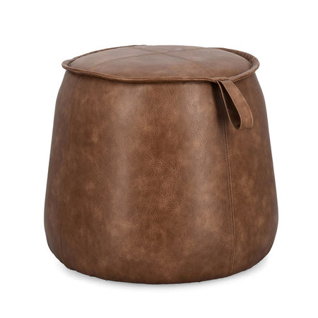 Pouf "Rudina" struttura in MDF rivestimento in semi pelle per interno