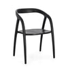 Sedia Dotty con legno teak, per arredo interno con braccioli, 54,5 x 56 x h 76,5 cm