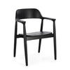 Sedia Idris in legno teak con braccioli colore nero da interno