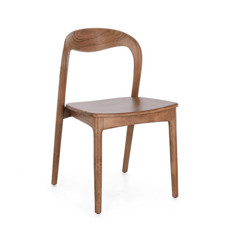 Sedia "Miley" in legno teak con vernice a base di nitrocellulosa da interno