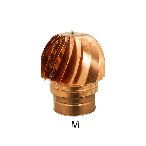 Fumaiolo da 230mm tipo radiante eolico di rame base tonda innesto M maschio
