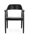 Sedia Idris in legno teak con braccioli colore nero da interno