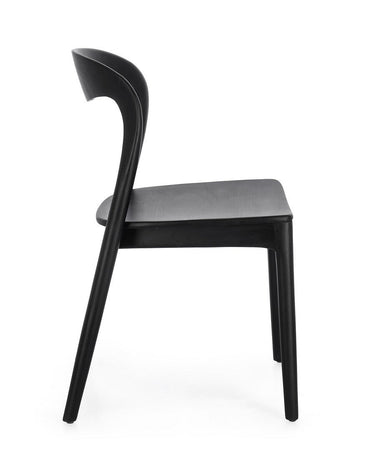 Sedia "Miley" in legno teak con vernice a base di nitrocellulosa da interno