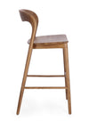 Sgabello Miley da bar struttura in legno teak finitura naturale per interni