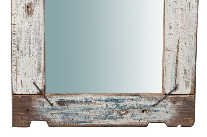 Biscottini Specchio da parete in legno massello L65,5xPR3,5xH180 cm. vecchio riciclato,