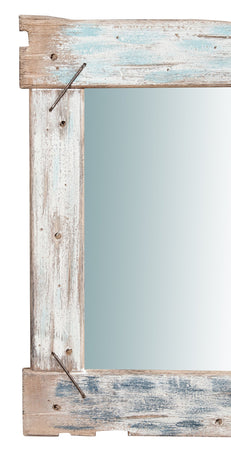 Biscottini Specchio da parete in legno massello L60xPR3,5xH60 cm. effetto antico dipinto