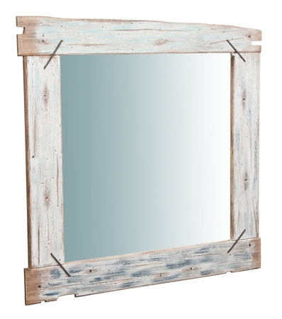 Biscottini Specchio da parete in legno massello L90xPR3,5xH120 cm. effetto antico dipinto