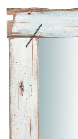 Biscottini Specchio da parete in legno massello L90xPR3,5xH120 cm. effetto antico dipinto