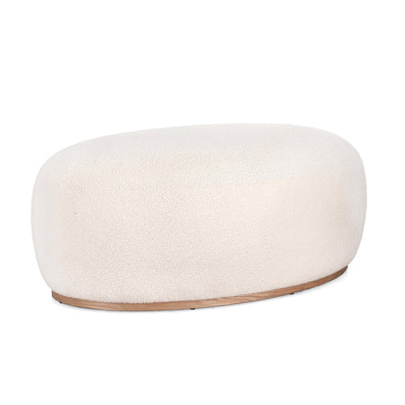 Pouf "Blerina" struttura in MDF rivestimento in poliestere effetto lana per interno
