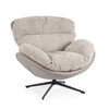 Poltrona girevole Adinda gambe in acciaio e cuscini in poliestere per interno