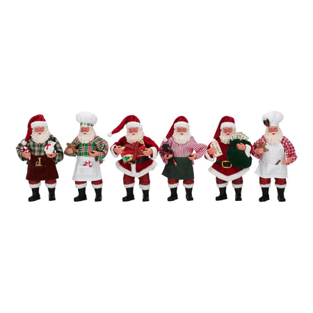 Statuetta decorativa Babbo Natale decorazione natalizia h 17 cm