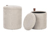 Pouf Katia contenitore struttura in MDF rivestimento in poliestere per interno set da 2