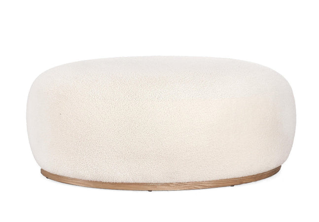 Pouf "Blerina" struttura in MDF rivestimento in poliestere effetto lana per interno