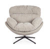 Poltrona girevole Adinda gambe in acciaio e cuscini in poliestere per interno