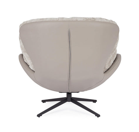 Poltrona girevole "Adinda" gambe in acciaio e cuscini in poliestere per interno