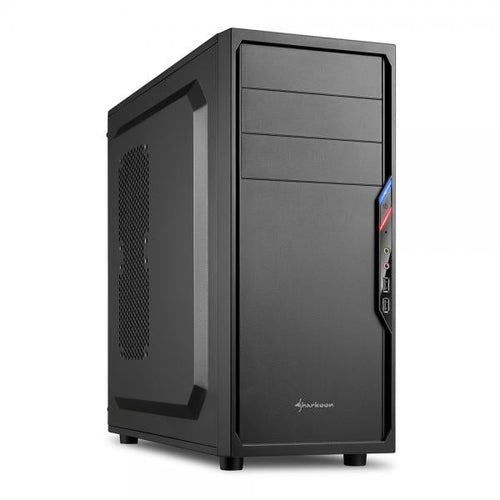 SHARKOON CASE VS4-S, ATX, 6 SLOTS EXPANSION, 2 USB2.0 FRONT, DRIVE BAY DA 2,5/3,5/5,25, 1X120MM FAN INSTALLED, NO PSU, NERO