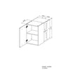 Oslo High Furniture 1 Door + Tablet - Matt White Decor - L 40 X D 36 X H 58 cm