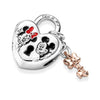 PANDORA - Disney, charm Lucchetto d'Amore Mickey Mouse & Minnie