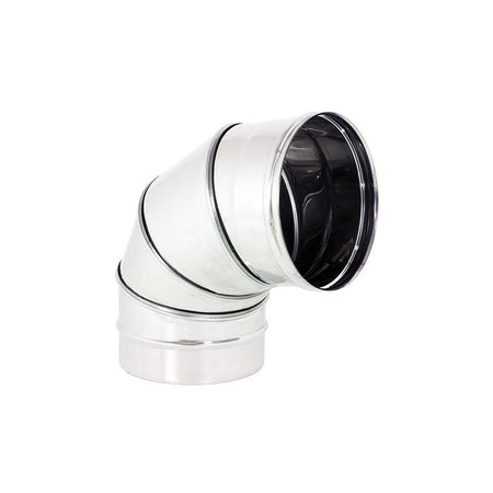 Curva gomito inox 220mm orientabile registrabile 5 decimi curvatura 0-90°