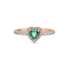 PANDORA- Anello Cuore in rilievo scintillante Rose gold and green