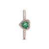 PANDORA- Anello Cuore in rilievo scintillante Rose gold and green