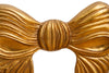 Biscottini Decoro a forma di fiocco in legno finitura foglia oro anticato L67xPR7xH38 cm Made in Italy