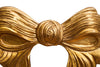 Biscottini Decoro a forma di fiocco in legno finitura foglia oro anticato L87xPR7xH50 cm Made in Italy