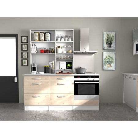 Oslo Upper Cabinet 1 Door - Decor Chene Jackson - L 60 X D 36 X H 58 cm