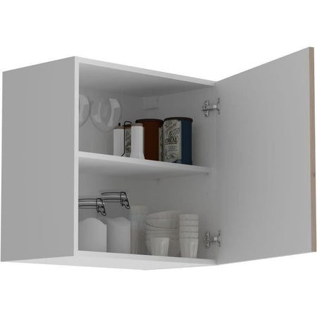 Oslo Upper Cabinet 1 Door - Decor Chene Jackson - L 60 X D 36 X H 58 cm