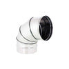 Curva gomito inox 120mm orientabile registrabile 5 decimi curvatura 0-90°