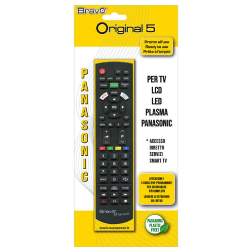 Bravo Original 5 Telecomando Compatibile TV Panasonic - Nero