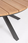 Tavolo Zelmar struttura in alluminio verniciato a polvere piano effetto legno per arredo casa