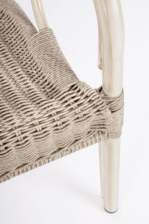 Sedia "Cala" struttura in alluminio con braccioli per interni ed esterni