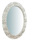 Biscottini Specchiera da parete verticale/orizzontale in legno finitura bianco anticato L66xPR4,5xH88 cm Made in Italy