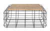 Tavolino Trellis struttura in acciaio piano in legno di mango per arredamento