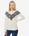 Desigual Maglione Donna con Pizzo Crema