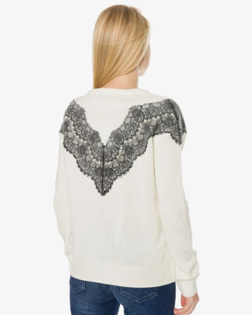 Desigual Maglione Donna con Pizzo Crema