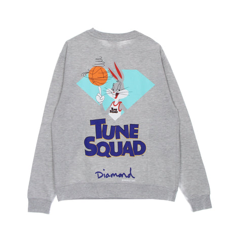 DIAMOND SUPPLY Felpa Girocollo Uomo Bugs Bunny Crew X Space Jam 2 Heather Grey da uomo