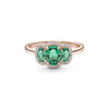PANDORA - Anello vintage con tre pietre rosé gold and green