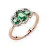 PANDORA - Anello vintage con tre pietre rosé gold and green
