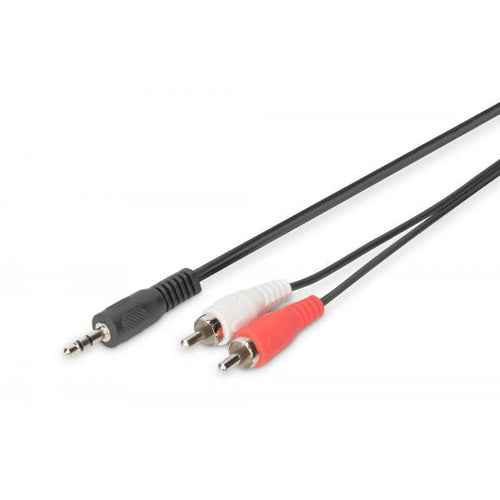 Cavo Stereo per collegamento casse-Scheda audio - 1 connettore 3,5 MM. / 2 connettori CINCH (RCA) maschio - 2 metri