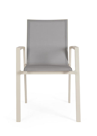 Sedia "Krion" struttura in alluminio con braccioli per interni ed esterni