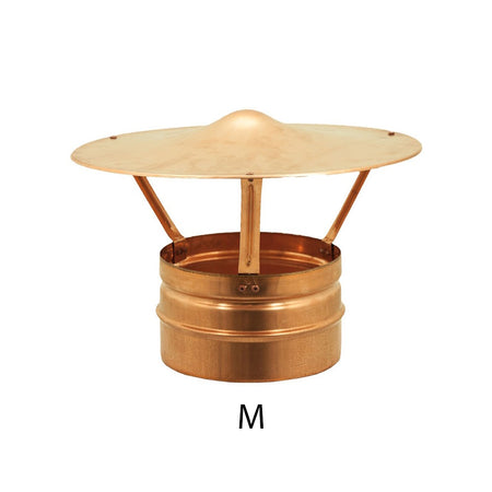 Fumaiolo da 120mm tipo cinese di rame base tonda innesto M maschio