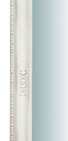 Biscottini Specchiera da parete verticale/orizzontale in legno finitura bianco anticato L67xPR4,5xH87 cm Made in Italy