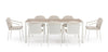 Set tavolo con 8 sedie Ulises in alluminio verniciato per interni