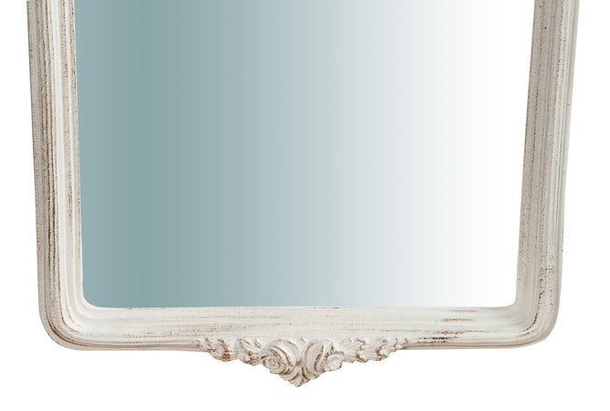 Biscottini Specchiera da parete verticale/orizzontale in legno finitura bianco anticato L34xPR5xH87 cm Made in Italy