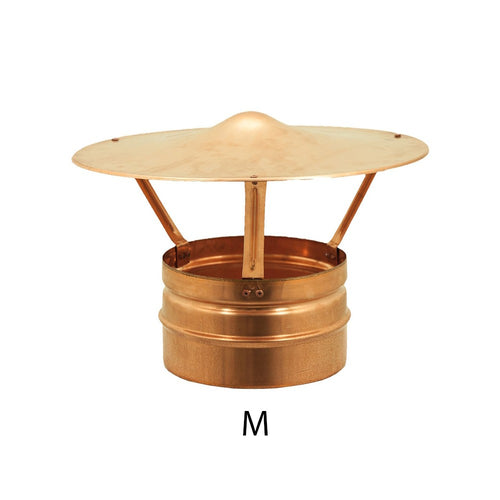 Fumaiolo da 230mm tipo cinese di rame base tonda innesto M maschio